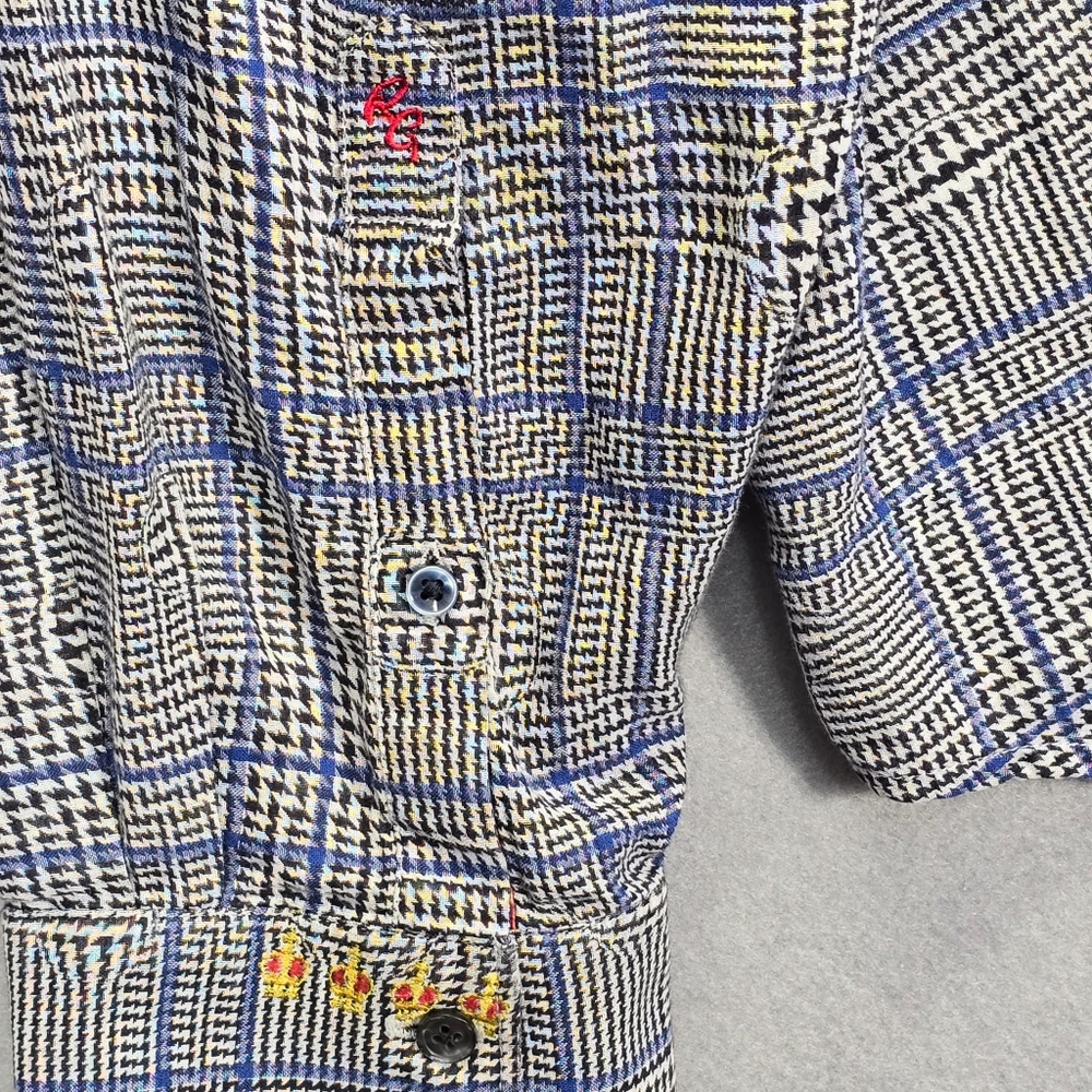 ROBERT GRAHAM Men's Dash Art Long Sleeve Button Up XXL 2XL Gray Blue - Picture 12 of 13